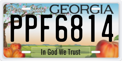 GA license plate PPF6814