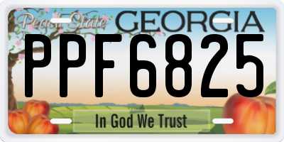 GA license plate PPF6825