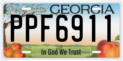 GA license plate PPF6911