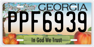 GA license plate PPF6939