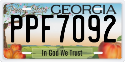 GA license plate PPF7092