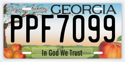 GA license plate PPF7099