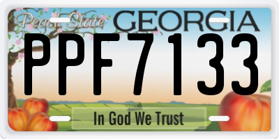GA license plate PPF7133