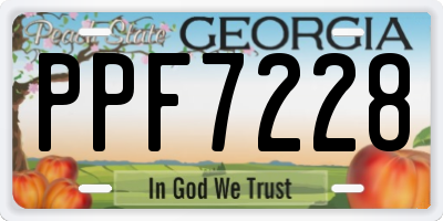 GA license plate PPF7228