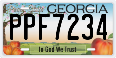 GA license plate PPF7234
