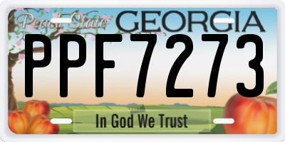 GA license plate PPF7273