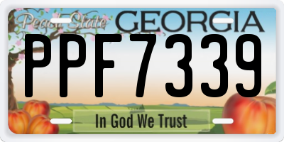 GA license plate PPF7339