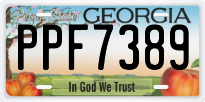 GA license plate PPF7389
