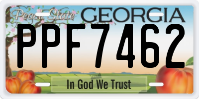 GA license plate PPF7462