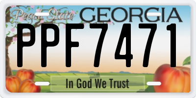 GA license plate PPF7471