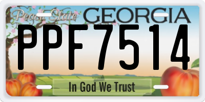 GA license plate PPF7514