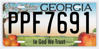 GA license plate PPF7691