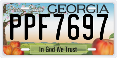 GA license plate PPF7697