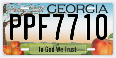 GA license plate PPF7710