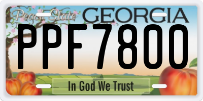 GA license plate PPF7800