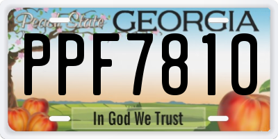 GA license plate PPF7810