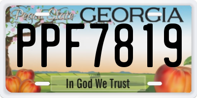GA license plate PPF7819