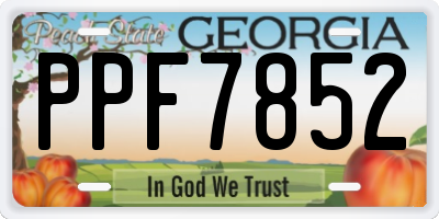 GA license plate PPF7852