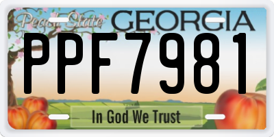GA license plate PPF7981