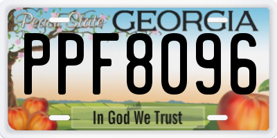 GA license plate PPF8096