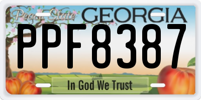 GA license plate PPF8387