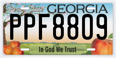 GA license plate PPF8809