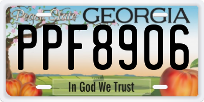 GA license plate PPF8906