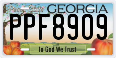 GA license plate PPF8909