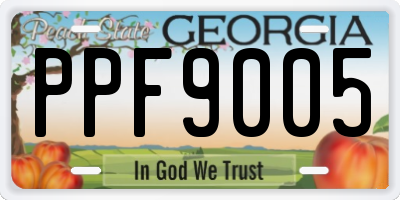 GA license plate PPF9005