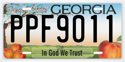 GA license plate PPF9011