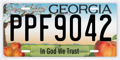 GA license plate PPF9042