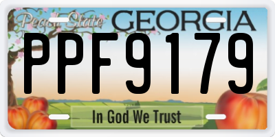 GA license plate PPF9179