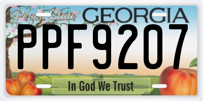 GA license plate PPF9207