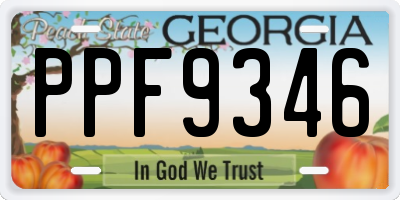 GA license plate PPF9346