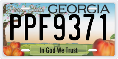 GA license plate PPF9371