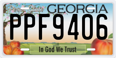 GA license plate PPF9406