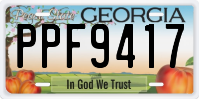 GA license plate PPF9417