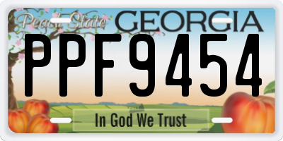 GA license plate PPF9454
