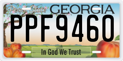 GA license plate PPF9460