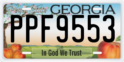 GA license plate PPF9553