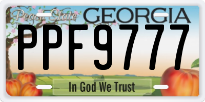 GA license plate PPF9777