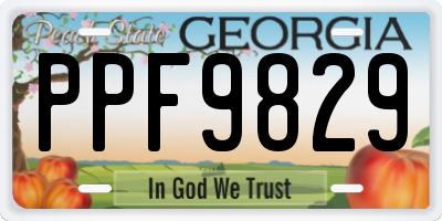 GA license plate PPF9829