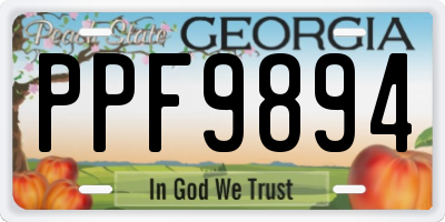 GA license plate PPF9894