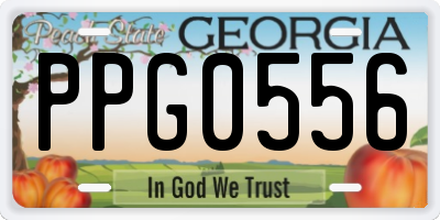 GA license plate PPG0556
