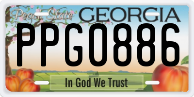 GA license plate PPG0886