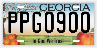 GA license plate PPG0900