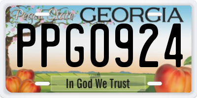 GA license plate PPG0924