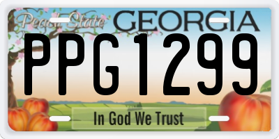 GA license plate PPG1299
