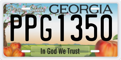 GA license plate PPG1350