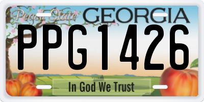 GA license plate PPG1426